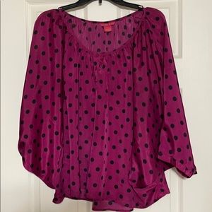 Super cute magenta and black blouse